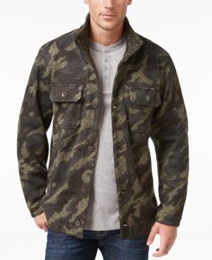 Weatherproof Vintage Men's Camo Knit Shirt Jacket, Classic Fit