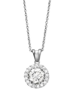 B. Brilliant Sterling Silver Necklace, Cubic Zirconia Round Pave Pendant (2-1/2 Ct. T.w.)