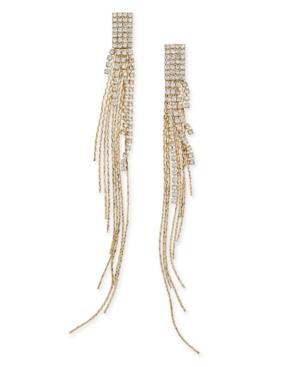 Abs By Allen Schwartz Gold-tone Pave Fringe Drop Earrings