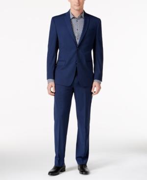 Marc New York By Andrew Marc Men's Classic-fit Blue Mini-check Suit