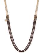 Lonna & Lilly Gold-tone Burgundy Bead Triple-row Necklace