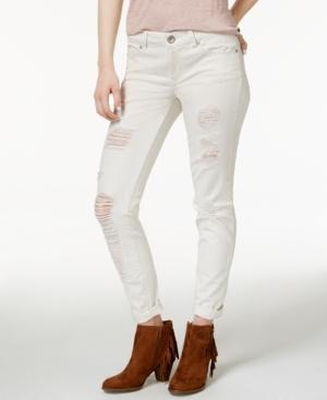 Rewash Juniors' Ripped Natural Wash Skinny Jeans
