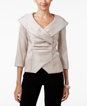 Alex Evenings Portrait-collar Wrap Blouse