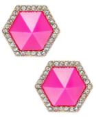 Abs By Allen Schwartz Color Pop Pave Hexagon Stud Earrings