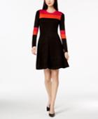 Jessica Howard Colorblocked-stripe Sweater Dress