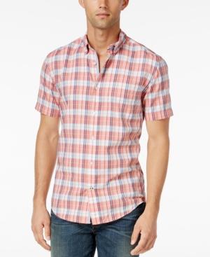 Tommy Hilfiger Men's Short-sleeve Grayson Plaid Shirt