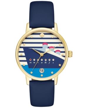 Kate Spade New York Women's Metro Navy Blue Leather Strap Watch 34mm Ksw1138