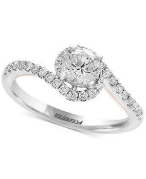 Effy Infinite Love Diamond Twist Engagement Ring (1 Ct. T.w.) In 18k White And Rose Gold