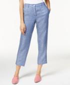 Weekend Max Mara Biblios Linen Striped Conductor Pants