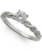 Diamond Twist Engagement Ring (3/4 Ct. T.w.) In 14k White Gold