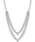 Inc International Concepts Silver-tone Two-row Crystal Cluster Chain Necklace, Only At Macy's