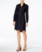 Inc International Concepts Denim Dark Wash Shirtdress, Only At Macy's