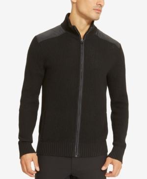 Kenneth Cole Reaction Men's Waffle-knit Full-zip Sweater