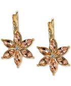 2028 Gold-tone Peach Crystal Flower Drop Earrings, A Macy's Exclusive Style