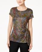 Msk Glitter Printed Side-knot Top