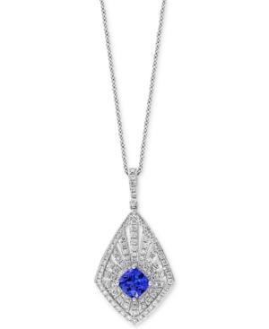 Effy Tanzanite (1 Ct. T.w.) And Diamond (1 Ct. T.w.) Necklace In 14k White Gold