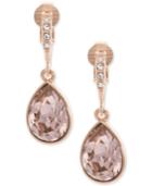 Givenchy Rose Gold-tone Teardrop Crystal Clip-on Drop Earrings