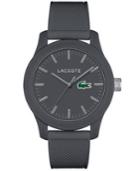 Lacoste Men's L.12.12 Gray Silicone Strap Watch 43mm 2010767