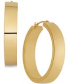 Polished Flat-edge Flex Hoop Earrings In 10k Gold