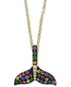Effy Multi-sapphire (3/4 Ct. T.w.) & Diamond Accent Mermaid Tail 18 Pendant Necklace In 14k Gold