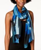 Calvin Klein Abstract Painterly Chiffon Scarf & Cover-up