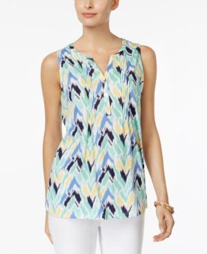 Charter Club Chevron-print Tank Top, Only At Macy's