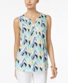 Charter Club Chevron-print Tank Top, Only At Macy's