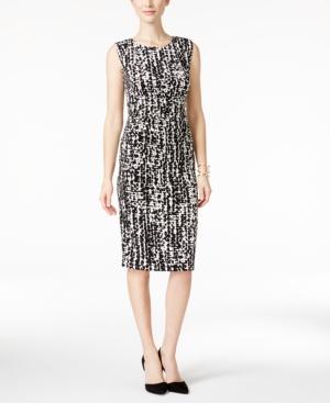 Nine West Cap-sleeve Printed Sheath Dress