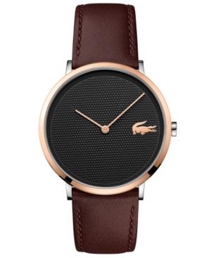 Lacoste Men's Moon Ultra Slim Brown Leather Strap Watch 40mm