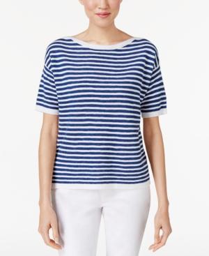 Eileen Fisher Organic Linen-cotton Striped Top