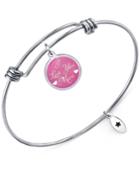 Unwritten I Love You Mom Adjustable Message Bangle Bracelet In Stainless Steel