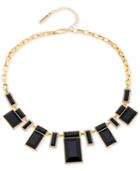 T Tahari Rectangular Stone And Crystal Frontal Necklace