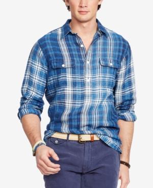 Polo Ralph Lauren Men's Indigo Plaid Popover