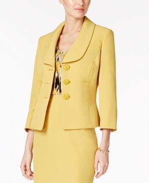 Kasper Petite Three-button Shawl-collar Blazer
