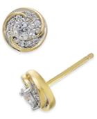 Diamond Swirl Round Stud Earrings (1/4 Ct. T.w.) In 10k Gold