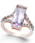 Pink Amethyst (3-3/4 Ct. T.w.) And Diamond (1/6 Ct. T.w.) Ring In 14k Rose Gold