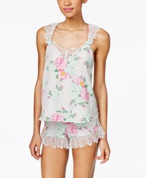 Betsey Johnson Lace-trim Tank And Shorts Set 7311113