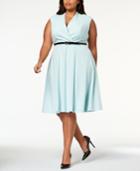 Calvin Klein Plus Size Belted A-line Dress