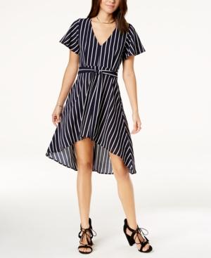 Crystal Doll Juniors' Striped High-low Dress