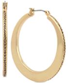 Kenneth Cole New York Gold-tone Pave Knife Edge Hoop Earrings