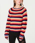 Crave Fame Juniors' Fluffy Striped Sweater