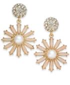 Inc International Concepts Gold-tone Stone & Pave Flower Burst Drop Earrings, Created For Macy's
