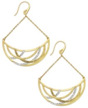 "sis By Simone I Smith ""forever Shaunie"" 18k Gold Over Sterling Silver Earrings, Crystal Crescent Drop Earrings"