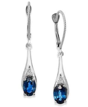 Sapphire (1-3/8 Ct. T.w.) And Diamond Accent Drop Earrings In 14k White Gold