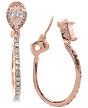 Anne Klein Crystal E-z Comfort Clip-on Hoop Earrings