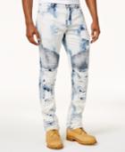 Reason Men's Bleached Ripped Moto Jeans