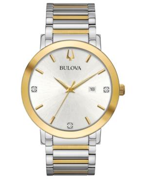 Bulova Men's Modern Diamond-accent Two-tone Stainless Steel Bracelet Watch 42mm