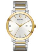 Bulova Men's Modern Diamond-accent Two-tone Stainless Steel Bracelet Watch 42mm