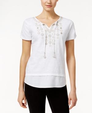 Style & Co. Split-neck Peasant Top, Only At Macy's