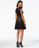 Bar Iii Metallic Fit-and-flare Dress, Only At Macy's